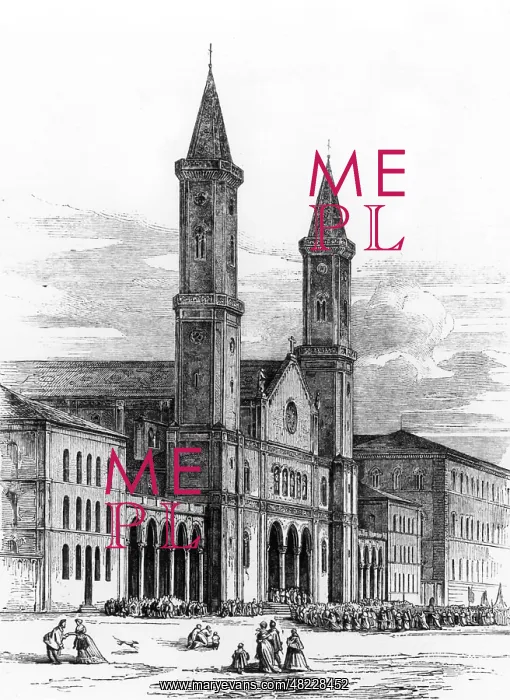 : Ludwigskirche in Munich, 1844 : Ludwigskirche in Munich, 1844
