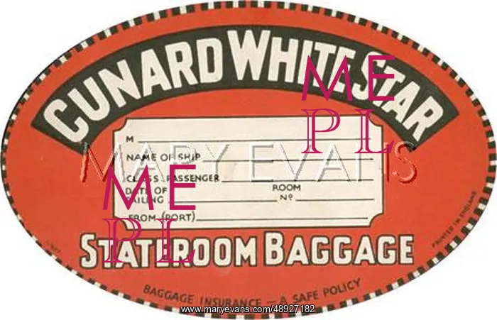  : Luggage label for Cunard White Star
