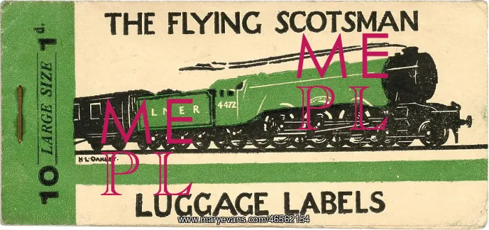 : Luggage label design, The Flying Scotsman : Luggage label design, The Flying Scotsman