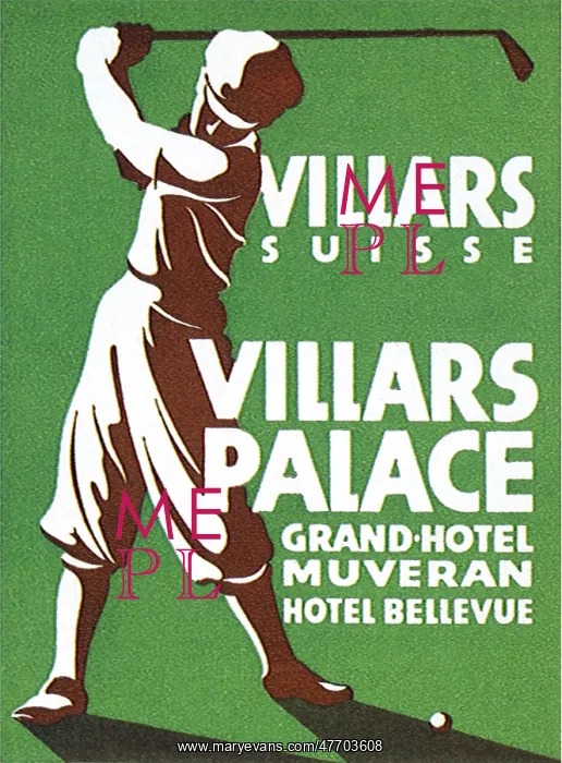  : Luggage Label showing Man Golfing