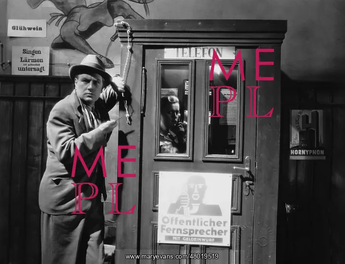 : Luise Ullrich in a telephone box, 1936 : Luise Ullrich in a telephone box, 1936