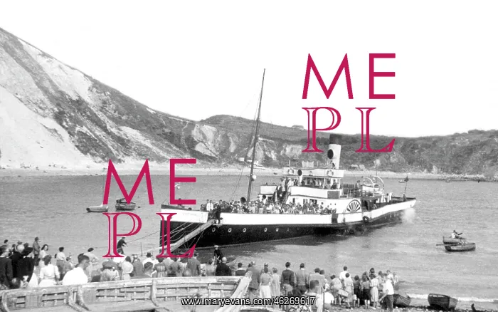  : Lulworth, Beach and a Steam Boat c1955