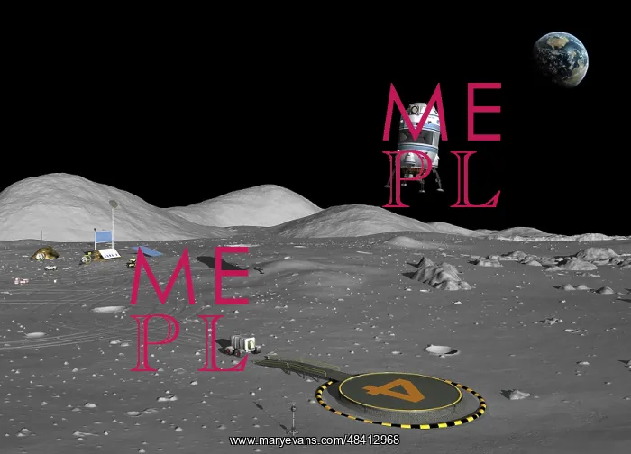 : A lunar shuttle descends toward a manned outpost on the Moon : A lunar shuttle descends toward a manned outpost on the Moon