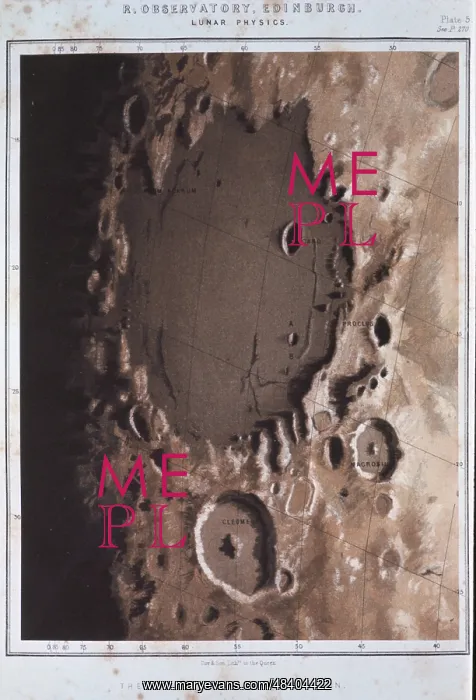 : Lunar surface, 1857. Surface of the Moon in the : Lunar surface, 1857. Surface of the Moon in the
