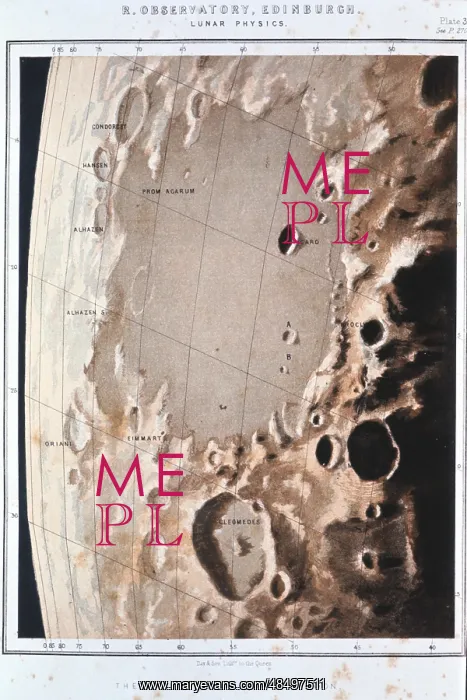: Lunar surface, 1857. Surface of the Moon in the : Lunar surface, 1857. Surface of the Moon in the