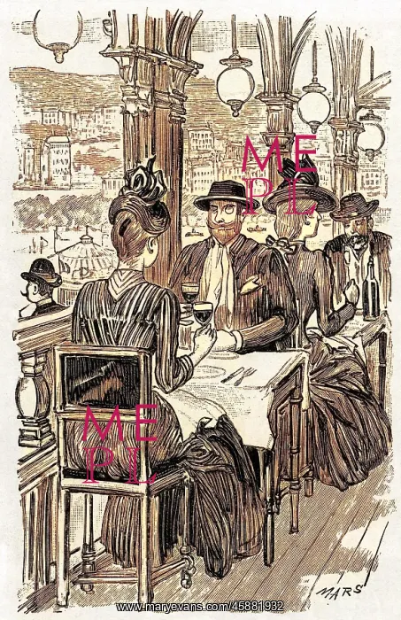 : Lunching in a restaurant of the Eiffel Tower, first platform : Lunching in a restaurant of the Eiffel Tower, first platform