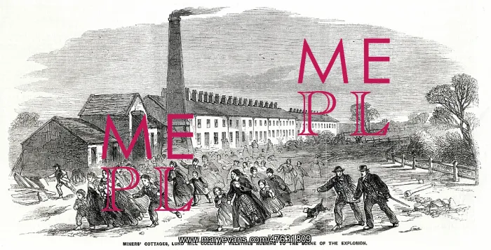 : Lung Hill Colliery explosion - rushing to scene 1857 : Lung Hill Colliery explosion - rushing to scene 1857