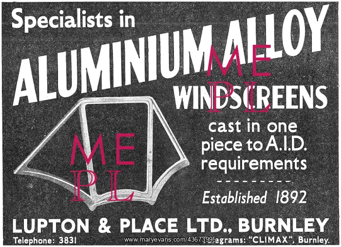 : Lupton & Place - Aluminium Alloy Cast Windscreens : Lupton & Place - Aluminium Alloy Cast Windscreens