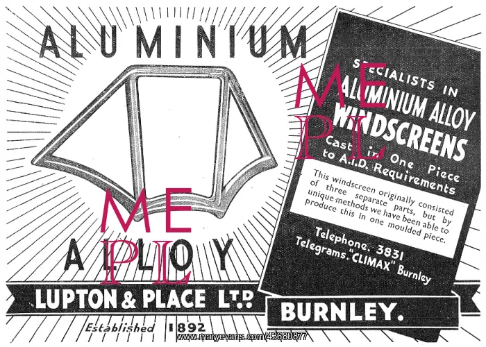 : Lupton & Place - Aluminium Alloy Cast Windscreens : Lupton & Place - Aluminium Alloy Cast Windscreens
