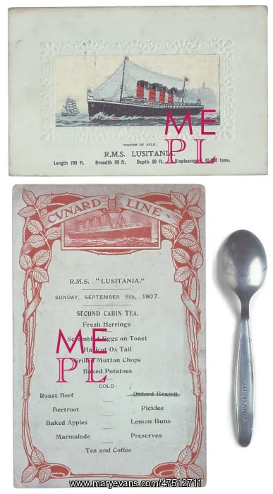  : LUSITANIA MENU