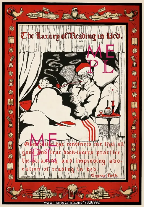 : Luxury of Reading in Bed, 1905 : Luxury of Reading in Bed, 1905
