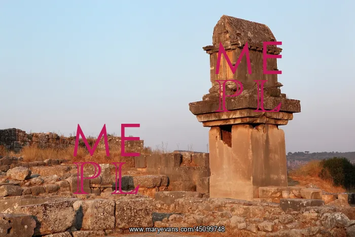 : Lycian pillar tomb, Xanthos, Turkey : Lycian pillar tomb, Xanthos, Turkey