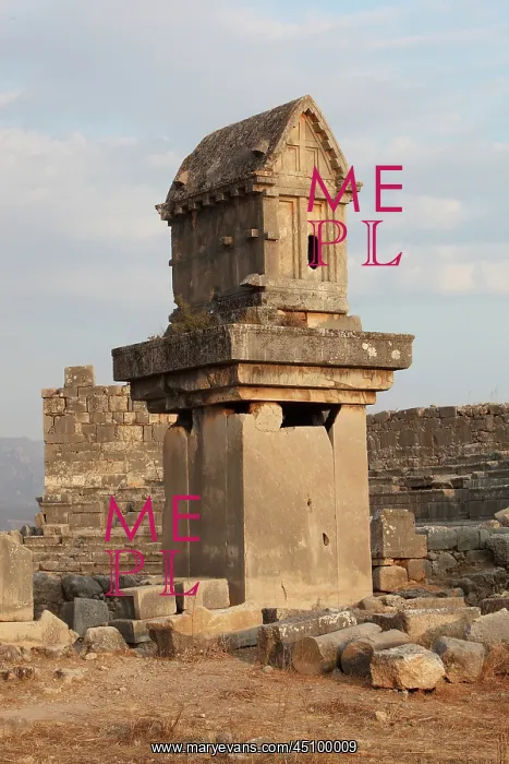 : Lycian pillar tomb, Xanthos, Turkey : Lycian pillar tomb, Xanthos, Turkey
