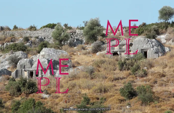 : Lycian tombs, Necropolis, Xanthos, Turkey : Lycian tombs, Necropolis, Xanthos, Turkey