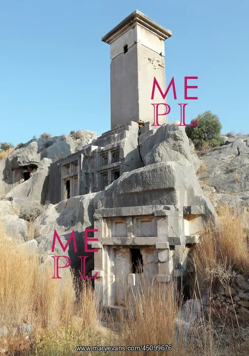 : Lycian tombs, Necropolis, Xanthos, Turkey : Lycian tombs, Necropolis, Xanthos, Turkey
