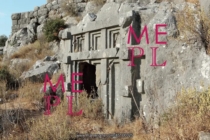 : Lycian tombs, Necropolis, Xanthos, Turkey : Lycian tombs, Necropolis, Xanthos, Turkey