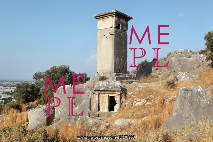 : Lycian tombs, Necropolis, Xanthos, Turkey : Lycian tombs, Necropolis, Xanthos, Turkey