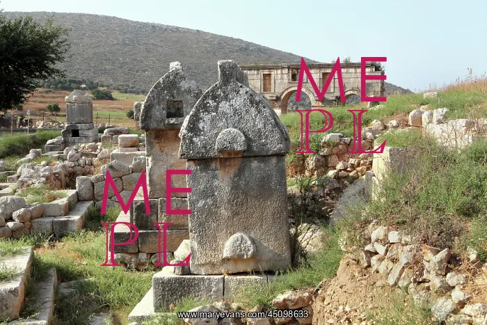 : Lycian Tombs, Tepecik Necropolis, Patara, Antalya, Turkey : Lycian Tombs, Tepecik Necropolis, Patara, Antalya, Turkey