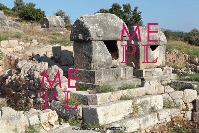 : Lycian Tombs, Tepecik Necropolis, Patara, Antalya, Turkey : Lycian Tombs, Tepecik Necropolis, Patara, Antalya, Turkey