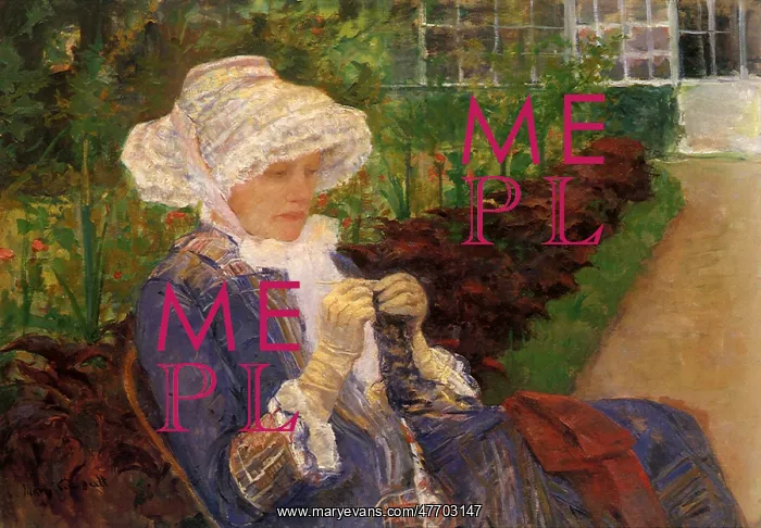 : Lydia Crocheting in the Garden at Marly, by Cassatt : Lydia Crocheting in the Garden at Marly, by Cassatt