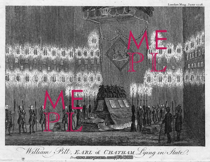 : Lying in state of Wiliam Pitt the Elder, 1778 : Lying in state of Wiliam Pitt the Elder, 1778