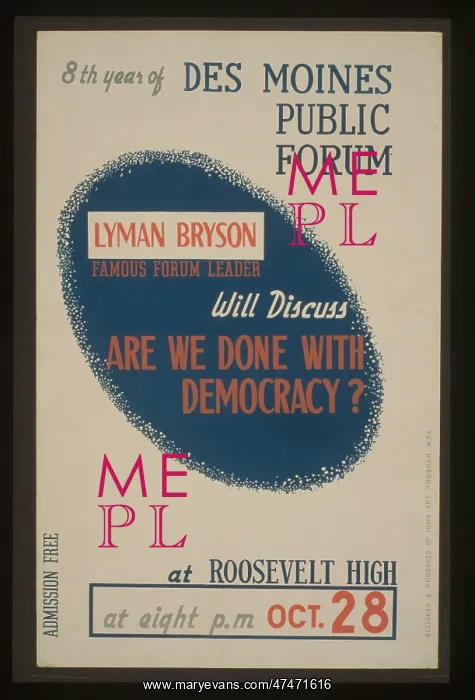 : Lyman Bryson, famous forum leader, will discuss Are we done : Lyman Bryson, famous forum leader, will discuss Are we done