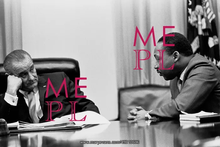 : Lyndon Johnson listening to Martin Luther ? : Lyndon Johnson listening to Martin Luther ?