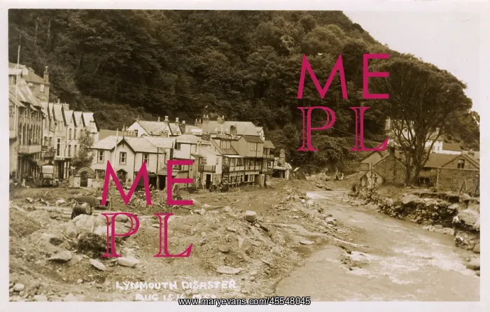 : Lynmouth, Devon - devastated by flood water : Lynmouth, Devon - devastated by flood water