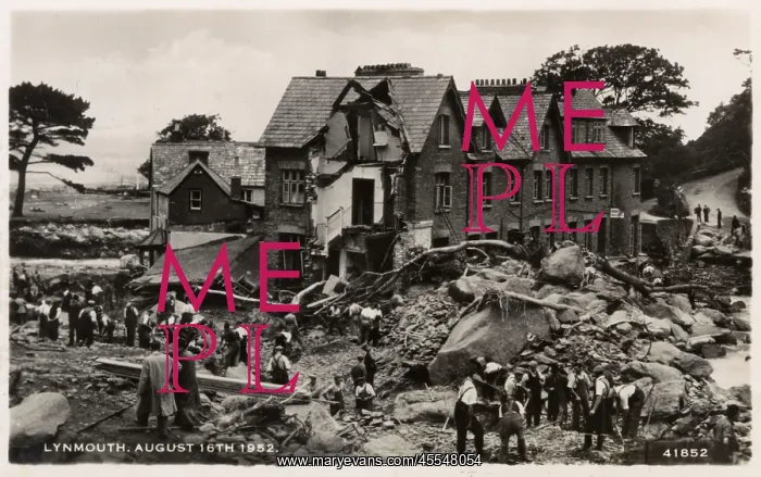 : Lynmouth, Devon - devastated by flood water : Lynmouth, Devon - devastated by flood water