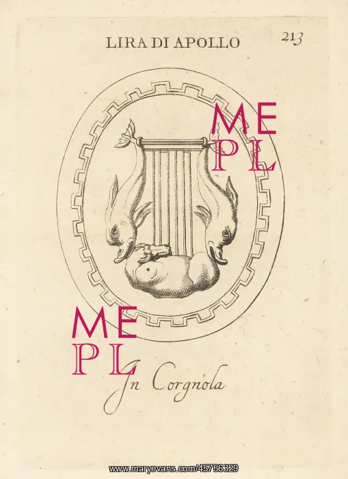 : Lyre of the Greek god Apollo in cornelian : Lyre of the Greek god Apollo in cornelian
