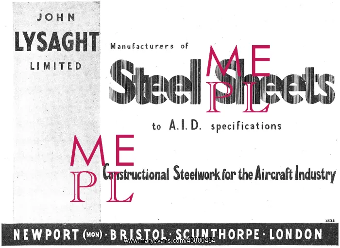 : Lysaght Constructional Steelwork For The Aircraft Industry : Lysaght Constructional Steelwork For The Aircraft Industry