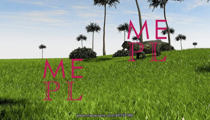 : Lystrosaurus in a grassy field : Lystrosaurus in a grassy field