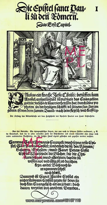 : M. Luther New Testament from 1523, begin of the Epistle to t : M. Luther New Testament from 1523, begin of the Epistle to t