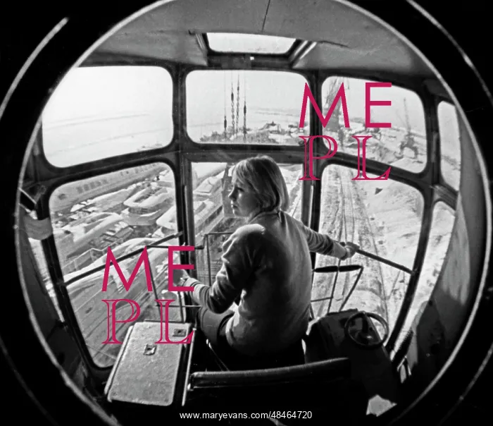 : M. Panina. SARATOV, USSR. March 1, 1980. Saratov river port crane operator : M. Panina. SARATOV, USSR. March 1, 1980. Saratov river port crane operator
