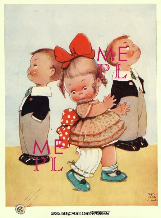 : Mabel Lucie Attwell - All dressed up - an the button would : Mabel Lucie Attwell - All dressed up - an the button would