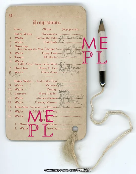 : MABYS Dance Card, Highgate. London : MABYS Dance Card, Highgate. London