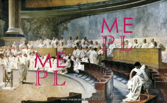 : MACCARI, Cesar (1840-1919). Cicero Denouncing : MACCARI, Cesar (1840-1919). Cicero Denouncing
