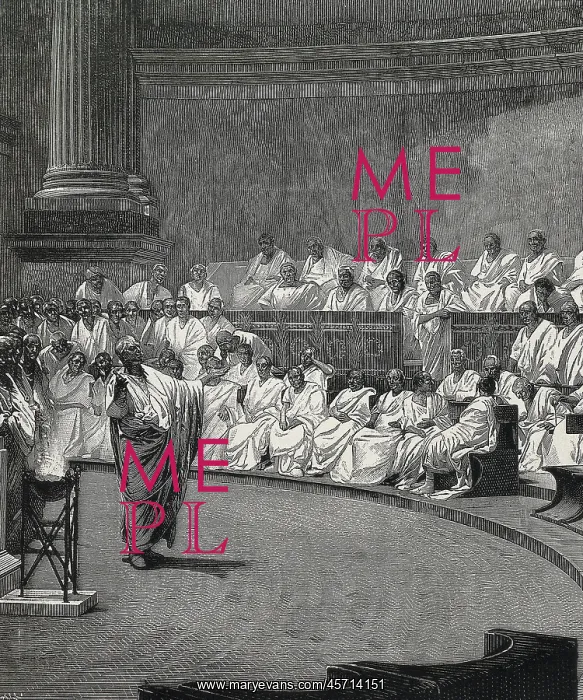 : MACCARI, Cesar (1840-1919). Cicero Denouncing : MACCARI, Cesar (1840-1919). Cicero Denouncing