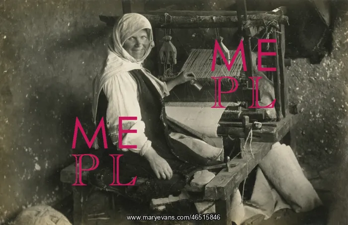 : Macedonia - Woman working at a loom : Macedonia - Woman working at a loom