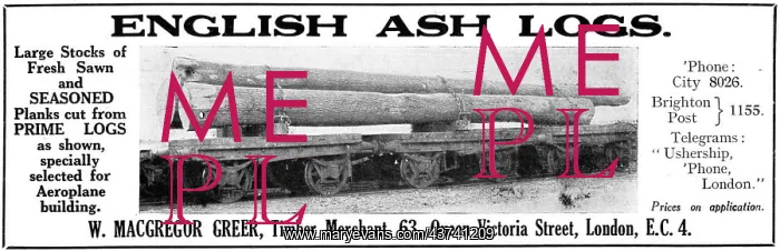 : Macgregor Greer Aircraft Timber Merchants 1925 : Macgregor Greer Aircraft Timber Merchants 1925