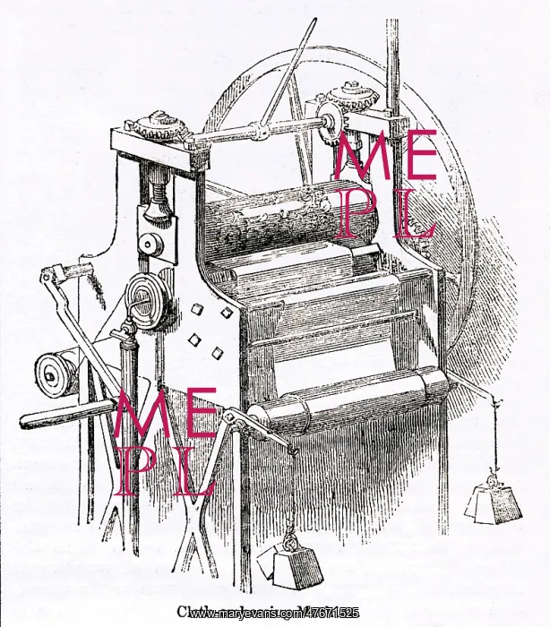 : Machine in a bookbinding workshop, City of London : Machine in a bookbinding workshop, City of London