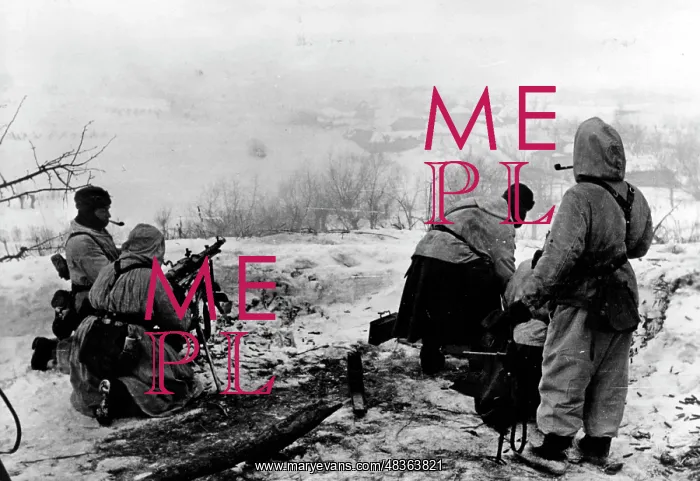 : Machine-gun guards on a hill on the Eastern Front, 1943 : Machine-gun guards on a hill on the Eastern Front, 1943
