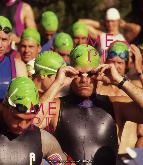  : Macho swimmer in rubber hat, USA