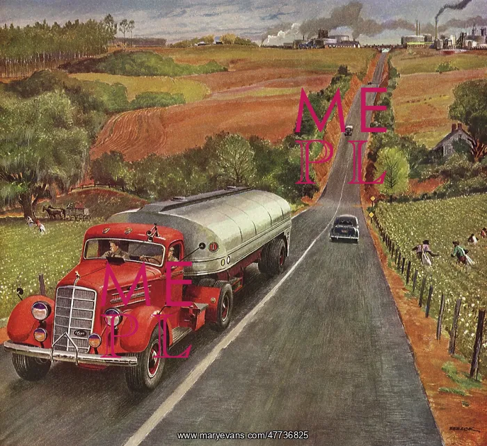 : Mack Truck driving up Hill : Mack Truck driving up Hill