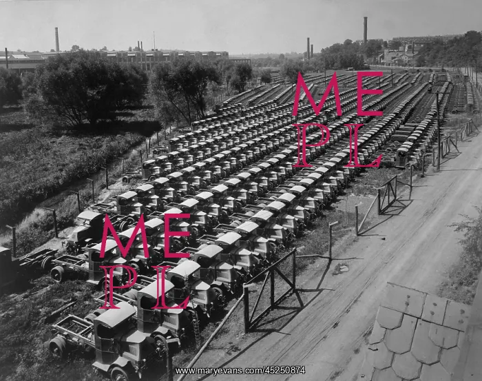 : Mack war trucks awaiting transport to the U.S : Mack war trucks awaiting transport to the U.S