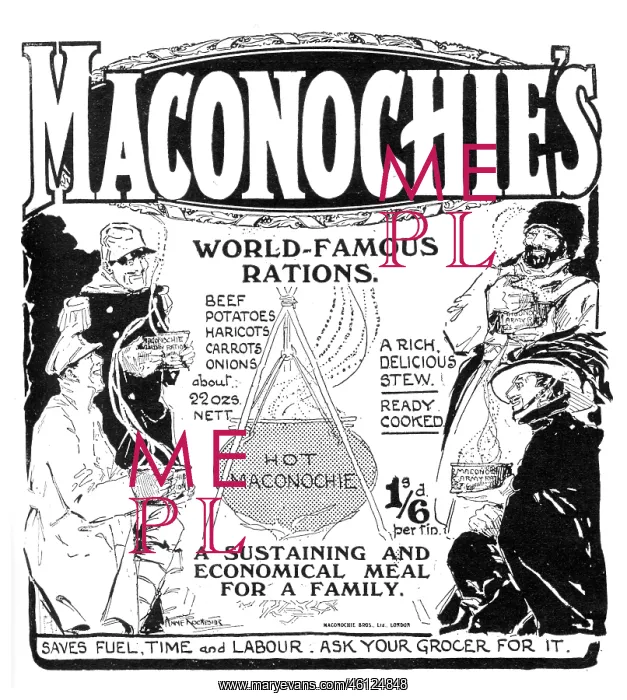 : Maconochie's, WW1 advertisement : Maconochie's, WW1 advertisement