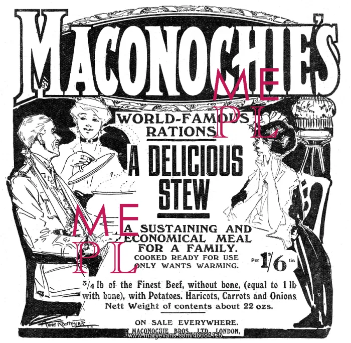 : Maconochie's, WW1 advertisement : Maconochie's, WW1 advertisement