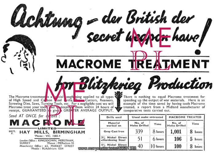 : Macrome Metal Treatments For Aircraft Components & Tools : Macrome Metal Treatments For Aircraft Components & Tools