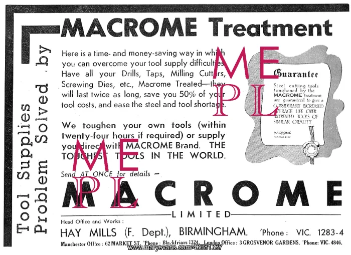 : Macrome Metal Treatments For Machine & Hand Tools : Macrome Metal Treatments For Machine & Hand Tools