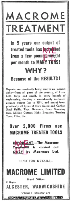  : Macrome Tool Treatment